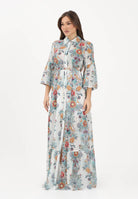 JUST CAVALLI Abito lungo azzurro da donna con fantasia 80PAO946NS780 217 JUST CAVALLI 