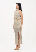 SIMONA CORSELLINI Abito midi oro da donna in maglia crochet lavorata P26CEABO5301 V0118 SIMONA CORSELLINI 