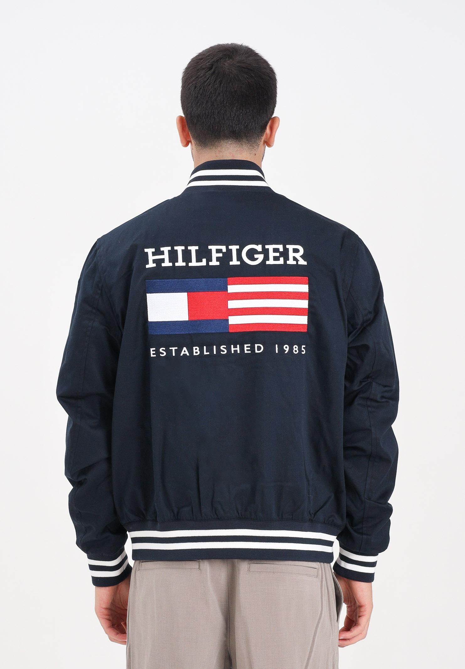 TOMMY HILFIGER Bomber Americana Varsity blu da uomo MW0MW40647DW5 . TOMMY HILFIGER 