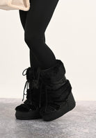 MOON BOOT Stivali da neve ICON in ecopelliccia nera da donna 80D1408900 N001 MOON BOOT 