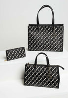 ARMANI EXCHANGE Borsa a mano nera da donna con motivo geometrico e charm con logo XW000400AF17155 MC043 ARMANI EXCHANGE 