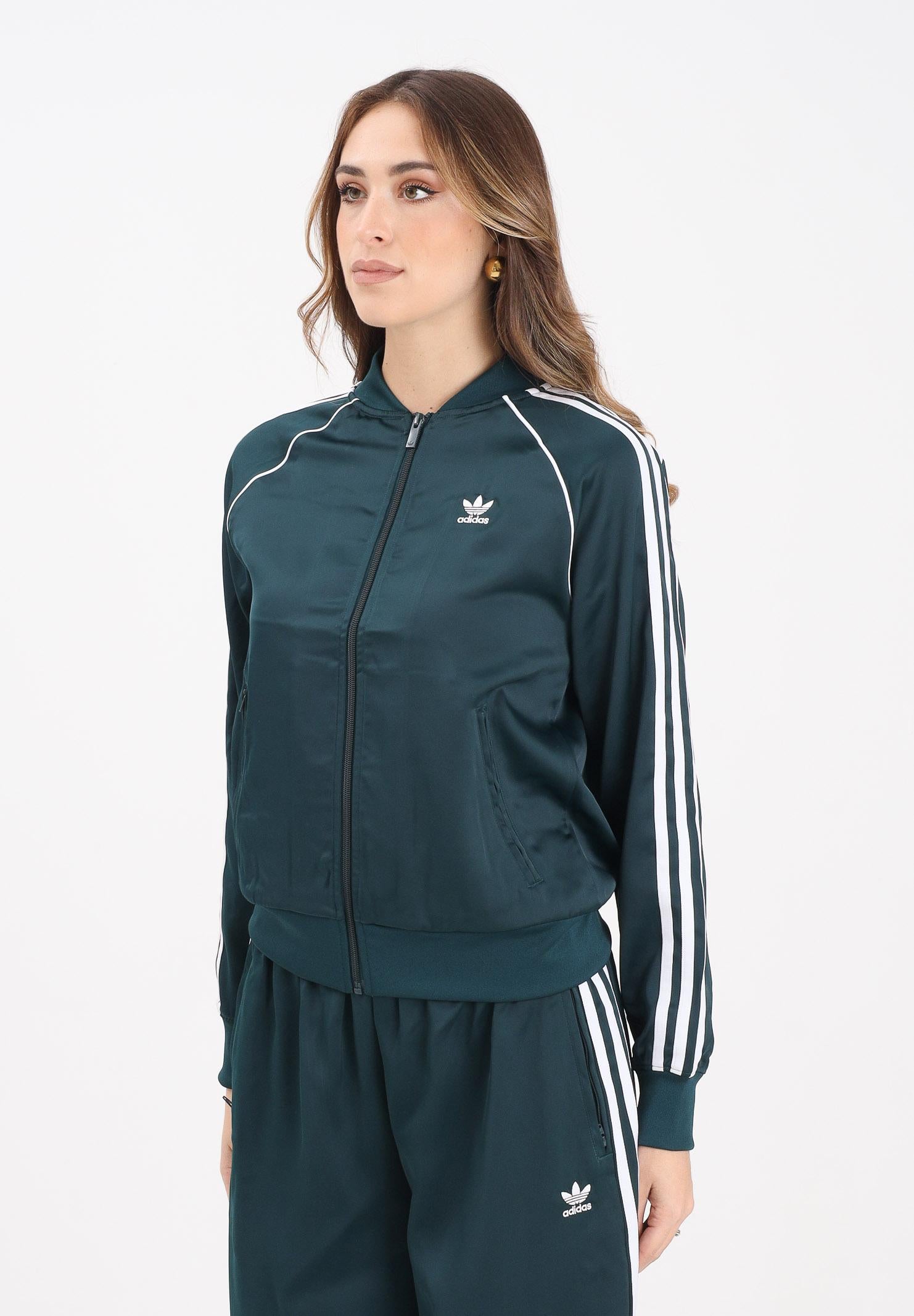 ADIDAS ORIGINALS Felpa con zip SST verde scuro da donna JZ6732  ADIDAS ORIGINALS 