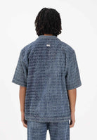 I'M BRIAN Camicia a manica corta in denim medio da uomo con lavorazione CA3649 0028 I'M BRIAN 