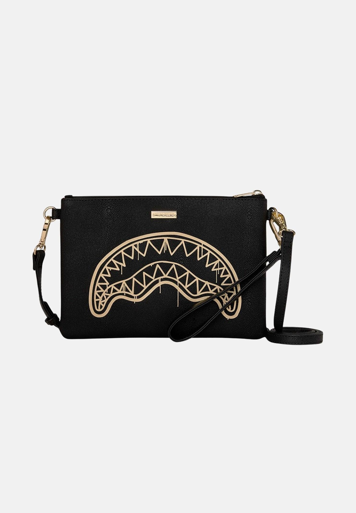 SPRAYGROUND Pochette That Gold Drap nera per uomo e donna 910B8977NSZ . SPRAYGROUND 