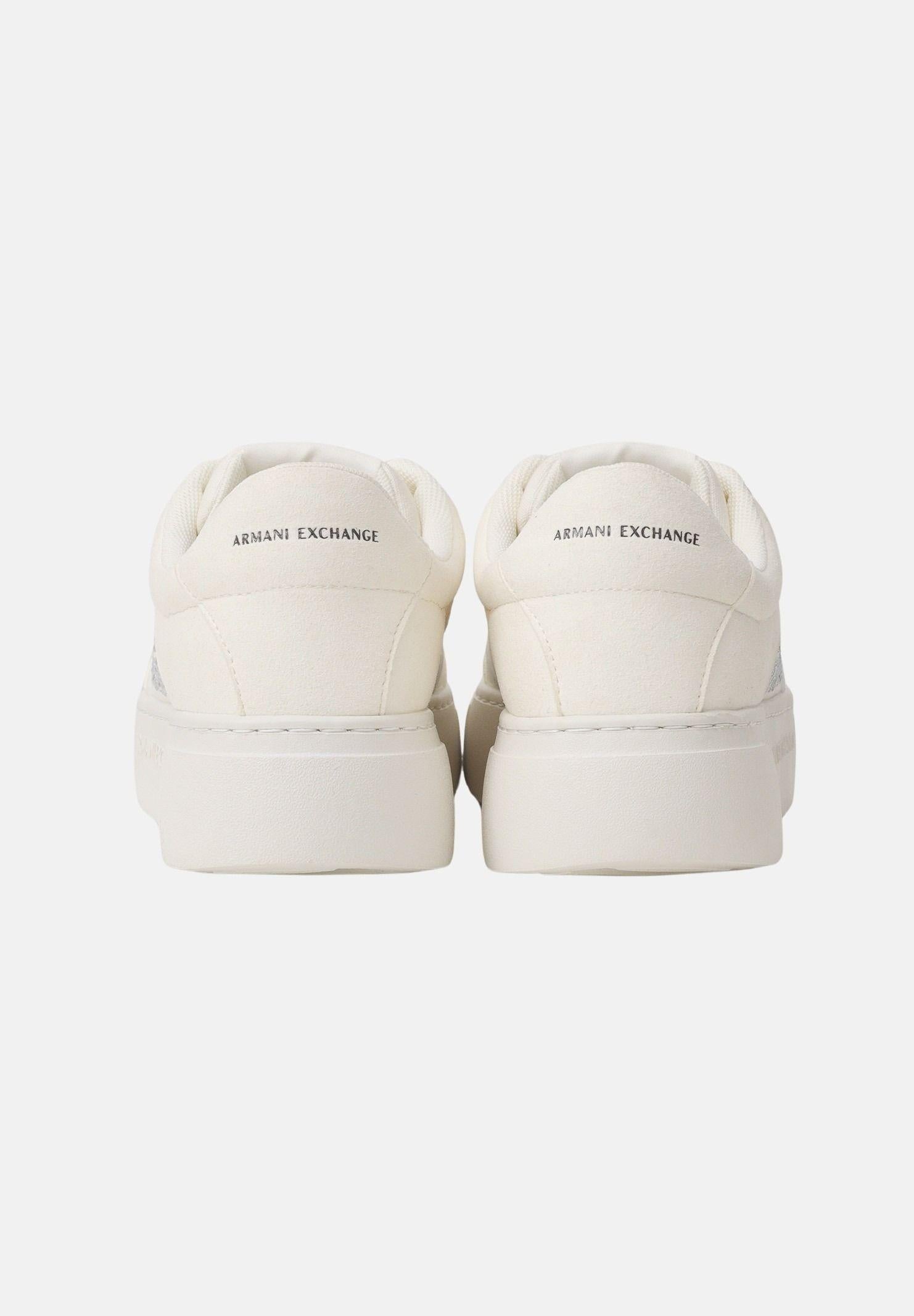 ARMANI EXCHANGE Sneakers panna da donna con logo in strass XW002788AF23057 U0011 ARMANI EXCHANGE 