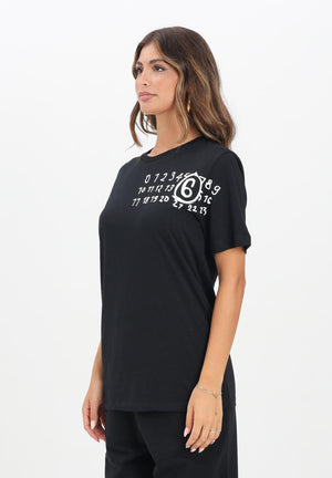 MAISON MARGIELA T-shirt a manica corta nera per donna, ragazzi e bambini arricchita da un logo Hand Written M60897MM02Y M6900 MAISON MARGIELA 