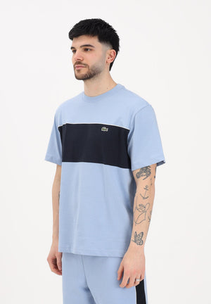 LACOSTE T-shirt a manica corta celeste da uomo con motivo color block TH0896 3PT LACOSTE 