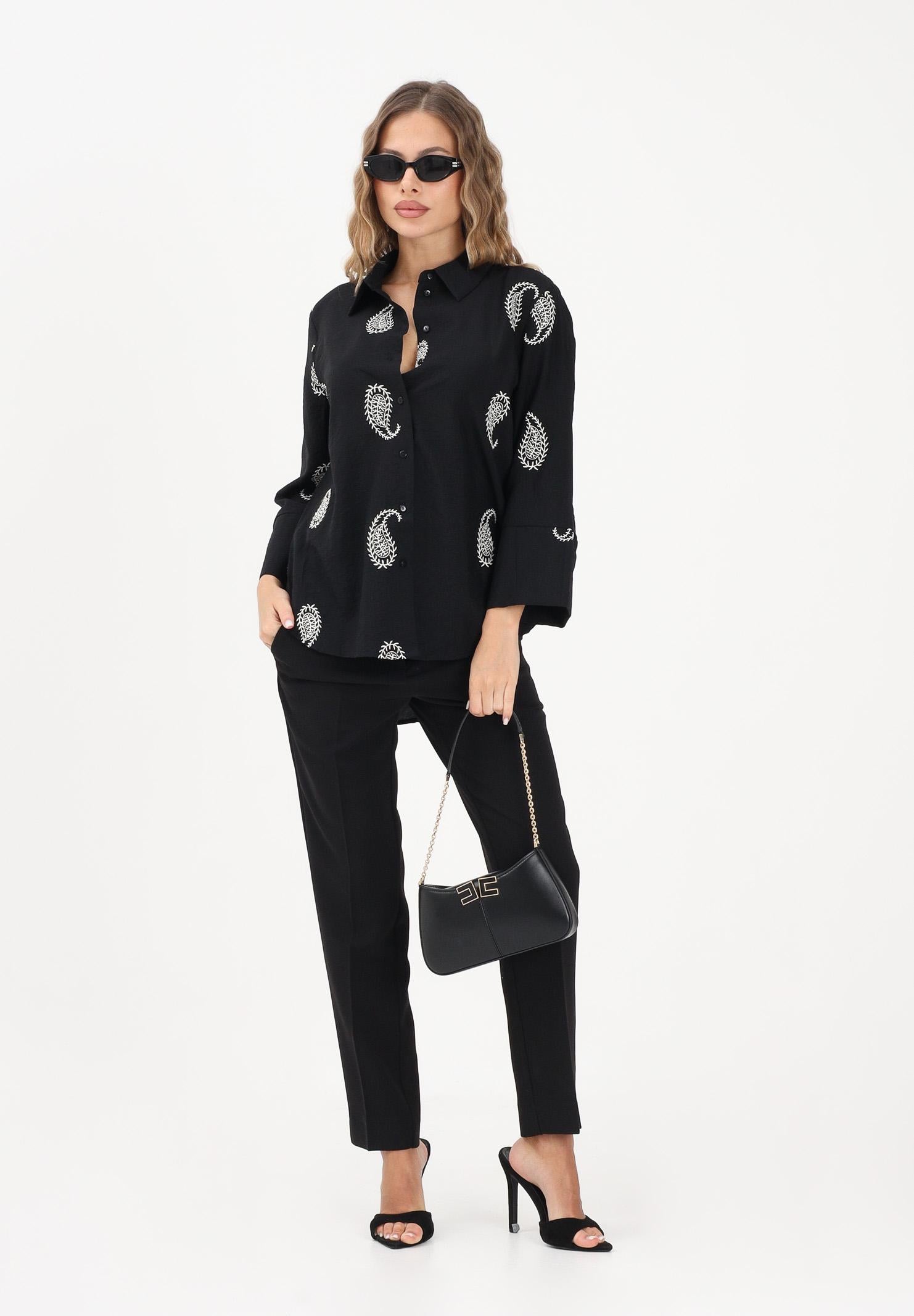 JDY Camicia nera da donna con fantasia paisley 15367956 BLEC JDY 