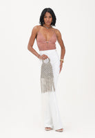 PATRIZIA PEPE Body in tulle e pizzo stretch terracotta da donna 2I0143A602 B885 PATRIZIA PEPE 