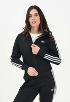 ADIDAS ORIGINALS Felpa con zip in pile FIREBIRD CLASSIC nera da donna KD7981 . ADIDAS ORIGINALS 