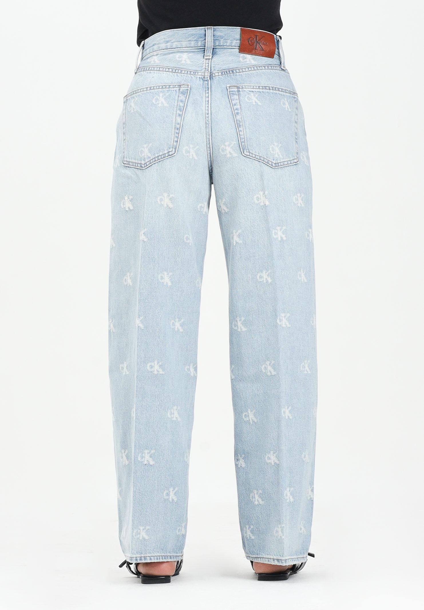 CALVIN KLEIN JEANS Jeans in denim chiaro da donna con monogramma logo LV047C785G0MI  CALVIN KLEIN JEANS 