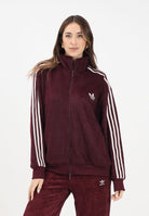 ADIDAS ORIGINALS Felpa con zip Mohair Firebird bordeaux da donna KS0428 . ADIDAS ORIGINALS 