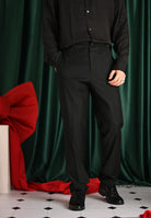 PATRIZIA PEPE Pantalone nero da uomo con strass 5PA225A685 K102 PATRIZIA PEPE 