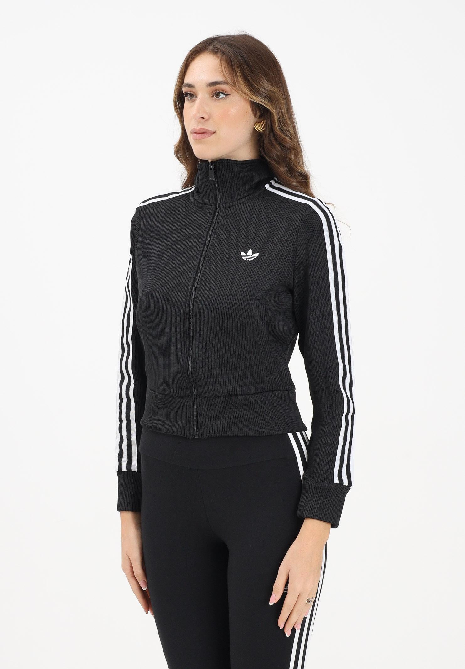 ADIDAS ORIGINALS Felpa con zip Firebird Adicolor Knit nera da donna JY2613  ADIDAS ORIGINALS 