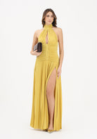 ELISABETTA FRANCHI Abito lungo giallo da donna in jersey lamé ABR1861E2 EV4 ELISABETTA FRANCHI 