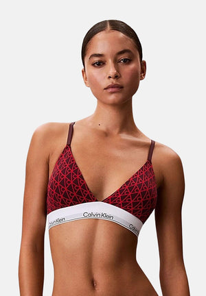 CALVIN KLEIN Bralette rossa da donna caratterizzata da stampa monogramma "CK" LV00QF8498 ZIJ CALVIN KLEIN 