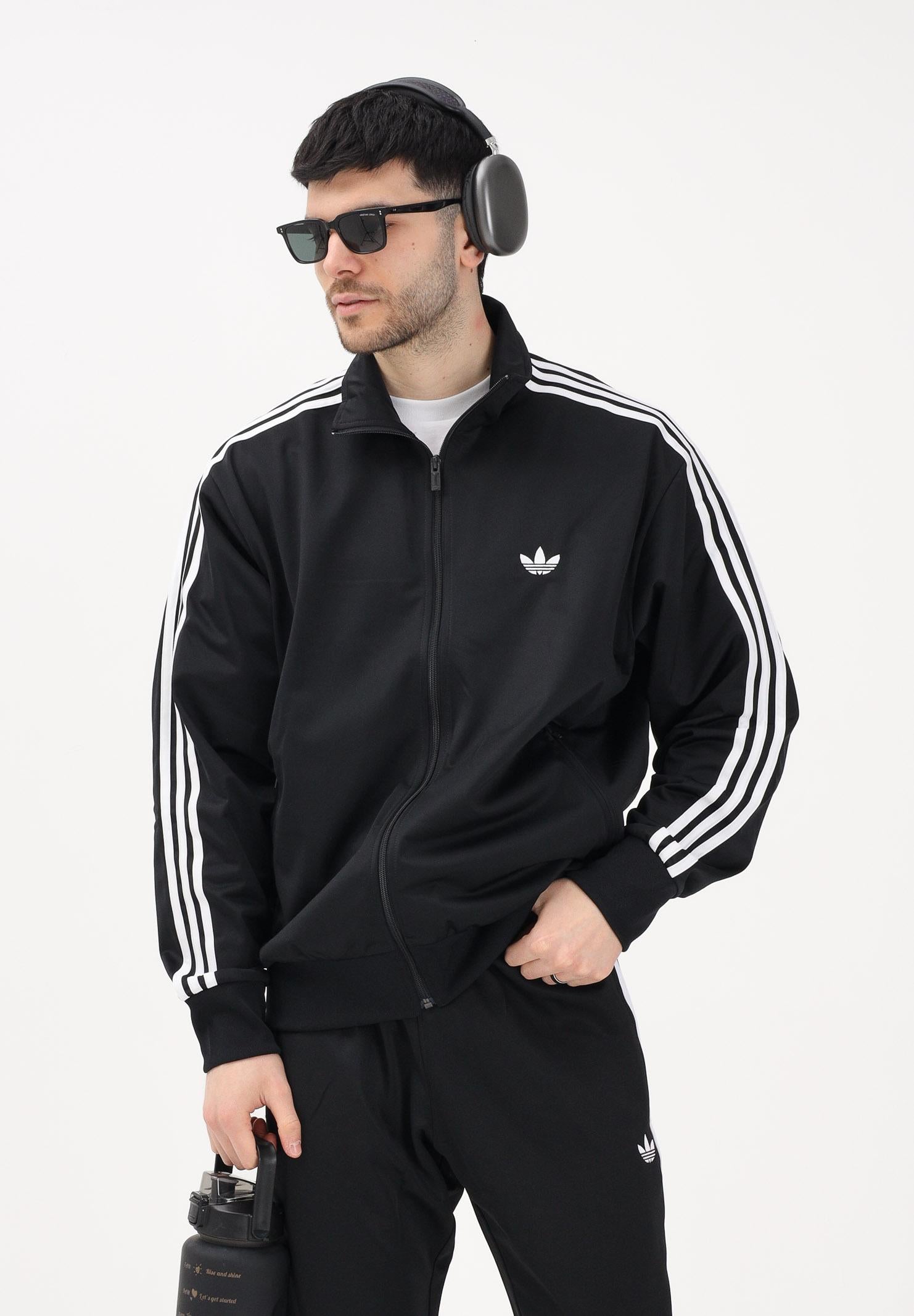 ADIDAS ORIGINALS Felpa con zip FIREBIRD nera da uomo KD8312 . ADIDAS ORIGINALS 