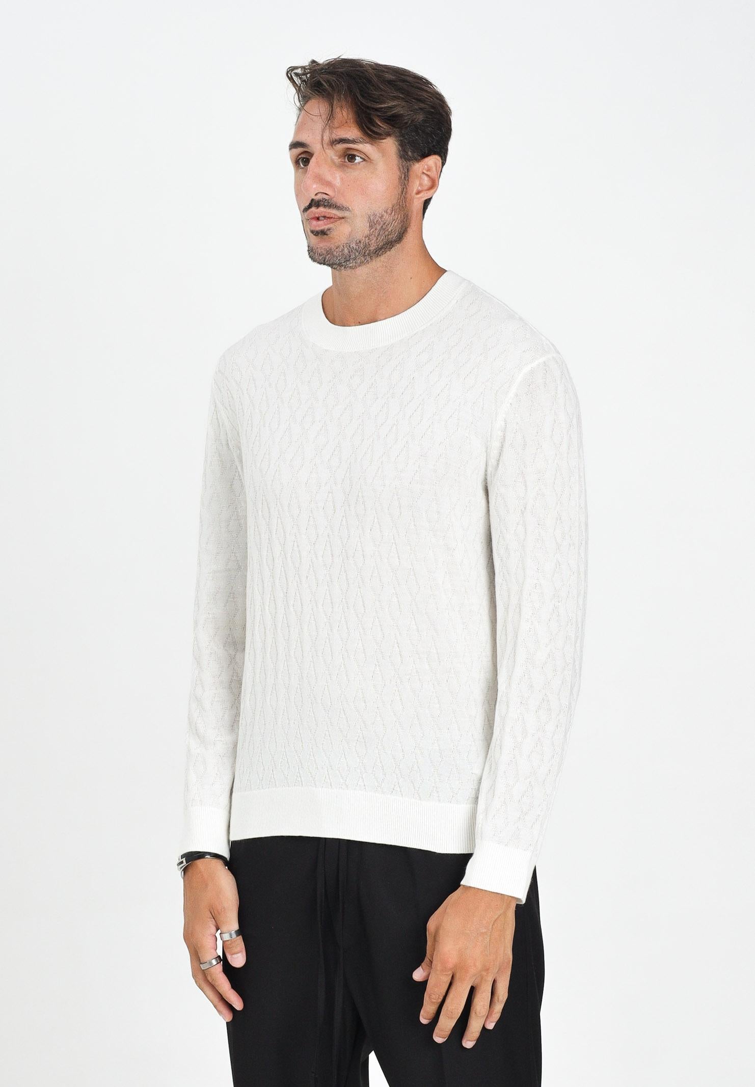 ARMANI EXCHANGE Maglioncino girocollo panna da uomo con motivo monogram XM000878AF11982 U0009 ARMANI EXCHANGE 