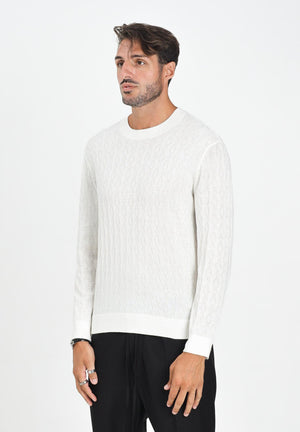 ARMANI EXCHANGE Maglioncino girocollo panna da uomo con motivo monogram XM000878AF11982 U0009 ARMANI EXCHANGE 