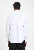 LACOSTE Camicia a manica lunga bianca da uomo con patch logo CH2933 001. LACOSTE 