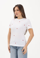 ONLY T-shirt a manica corta bianca da donna con ricamo cuori 15288473 BRWIHE ONLY 