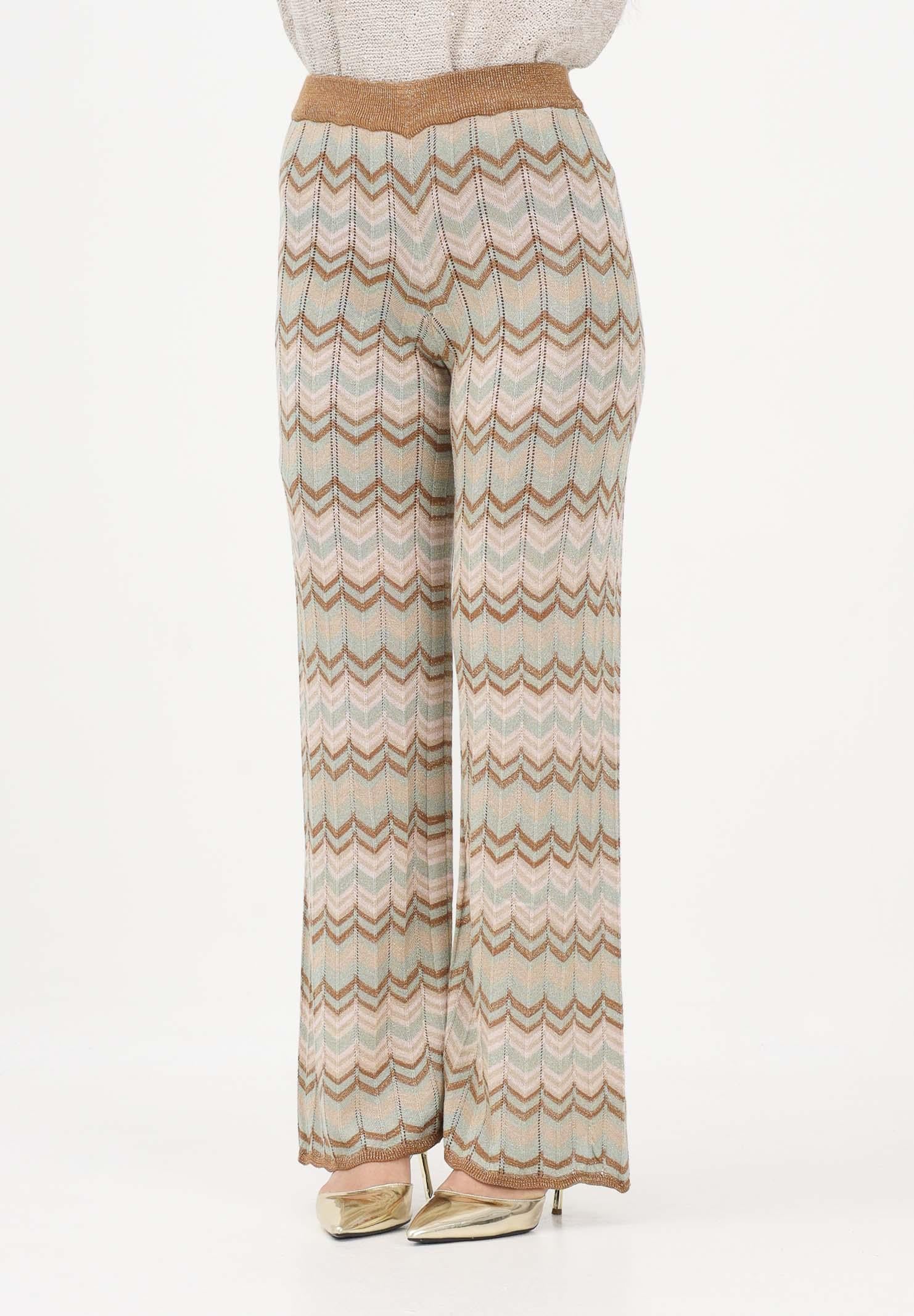 ONLY Pantalone multicolore da donna in maglia lurex con motivo chevron all-over 15369997 FOJA ONLY 