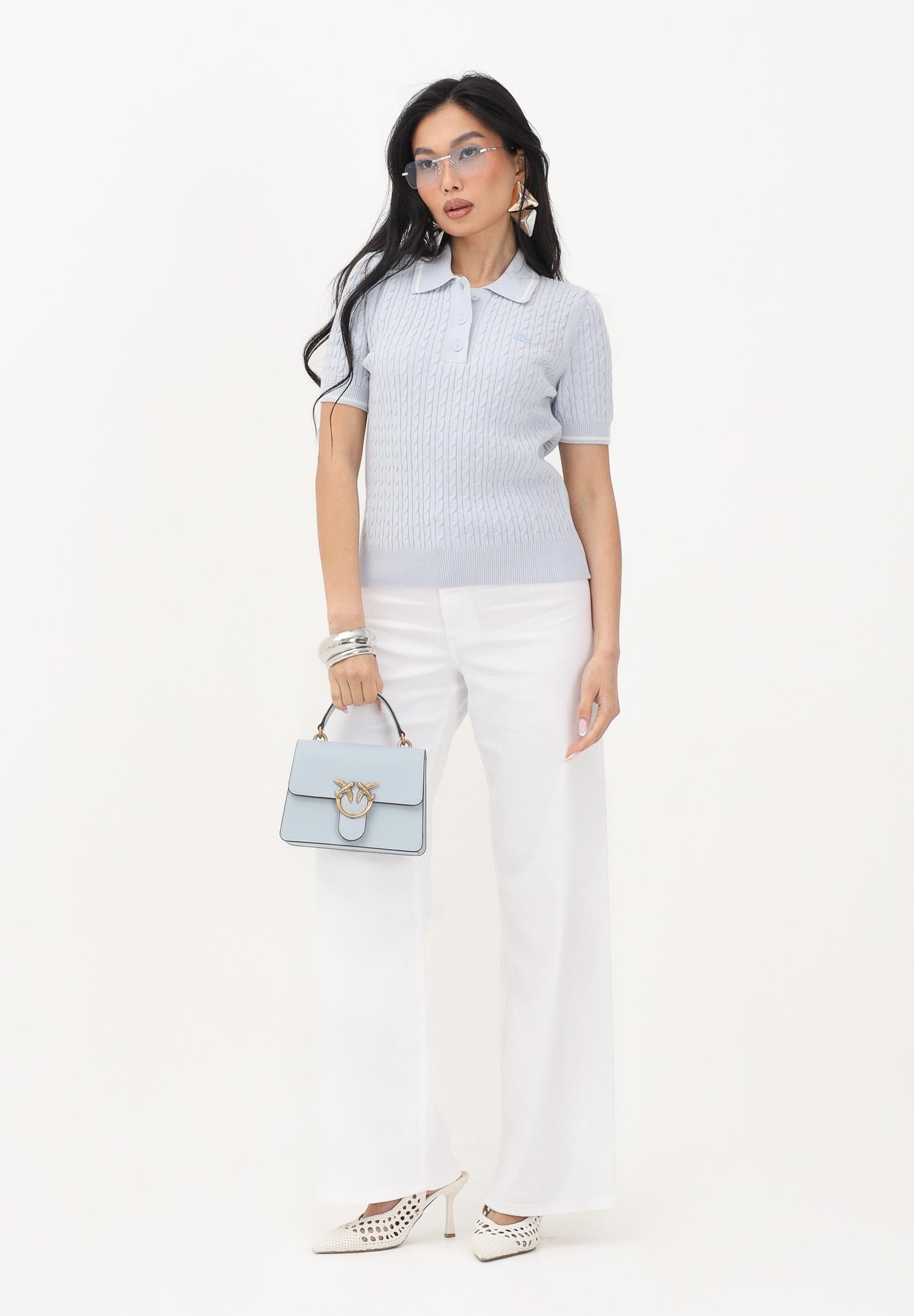 LACOSTE Polo a manica corta in maglia color polvere da donna AF0972 J2G LACOSTE 