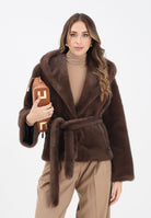 YES LONDON Ecopelliccia marrone da donna ECO030 MO YES LONDON 