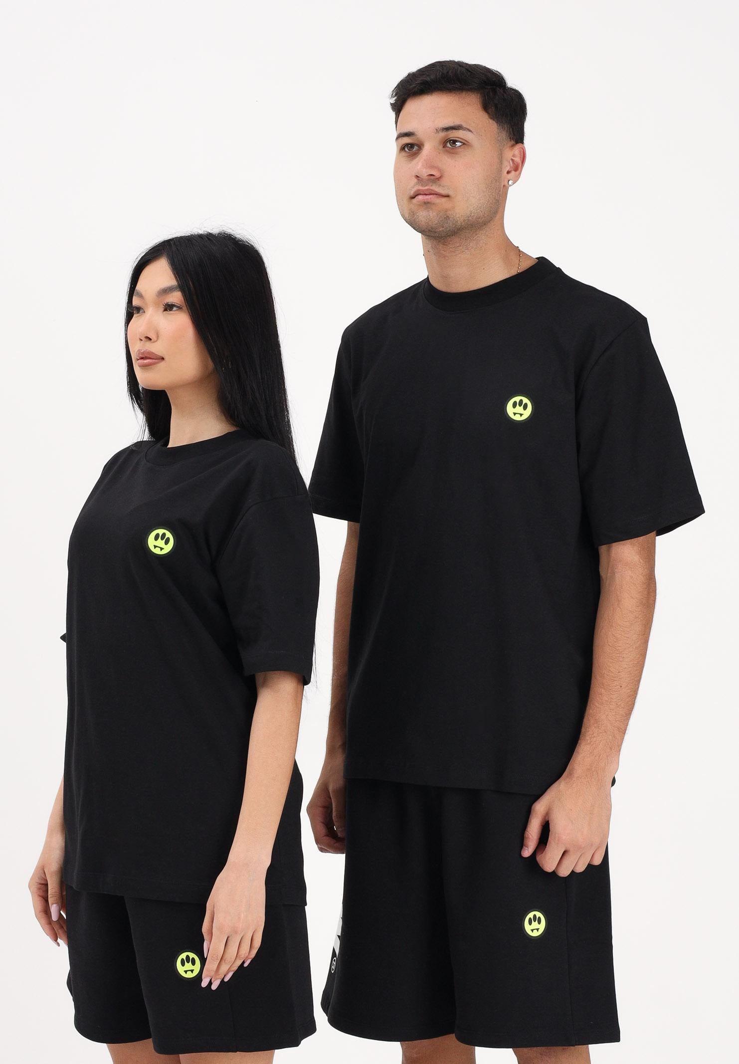 BARROW T-shirt a manica corta nera per uomo e donna con stampa sul retro S6BWUATH003 11006 BARROW 