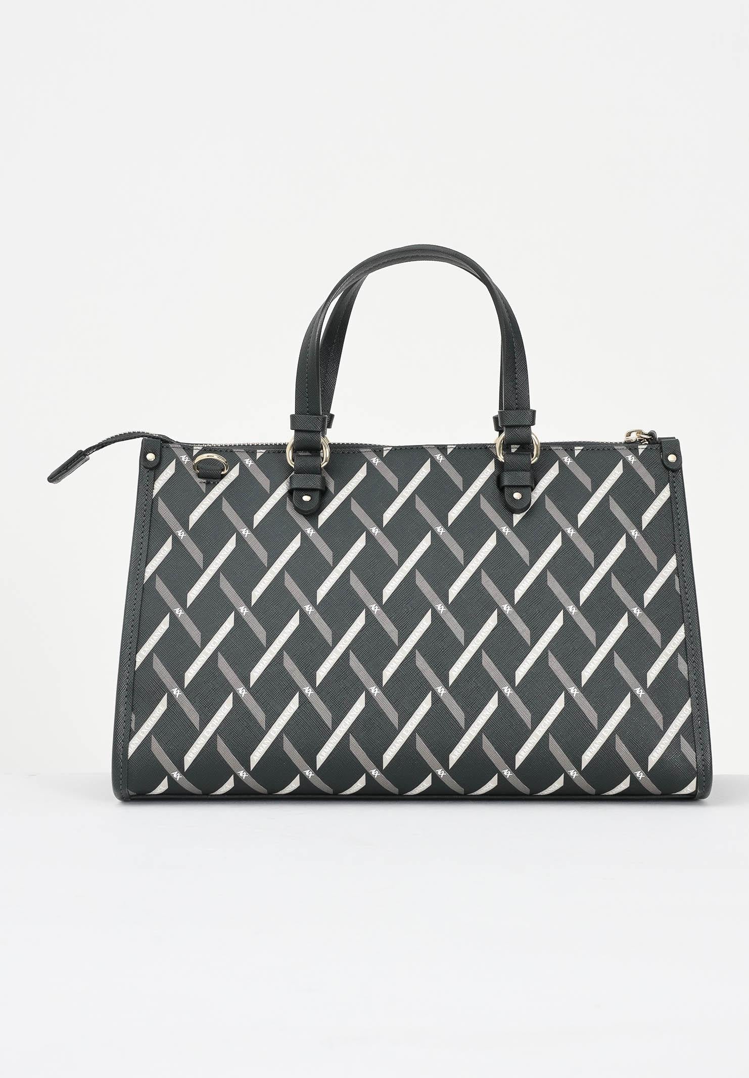 ARMANI EXCHANGE Borsa a mano verde da donna con motivo geometrico e charm con logo XW000400AF17155 M7021 ARMANI EXCHANGE 