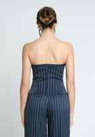 SANTAS Top BROWNIE blu da donna con motivo gessato PV2504 BLU SANTAS 