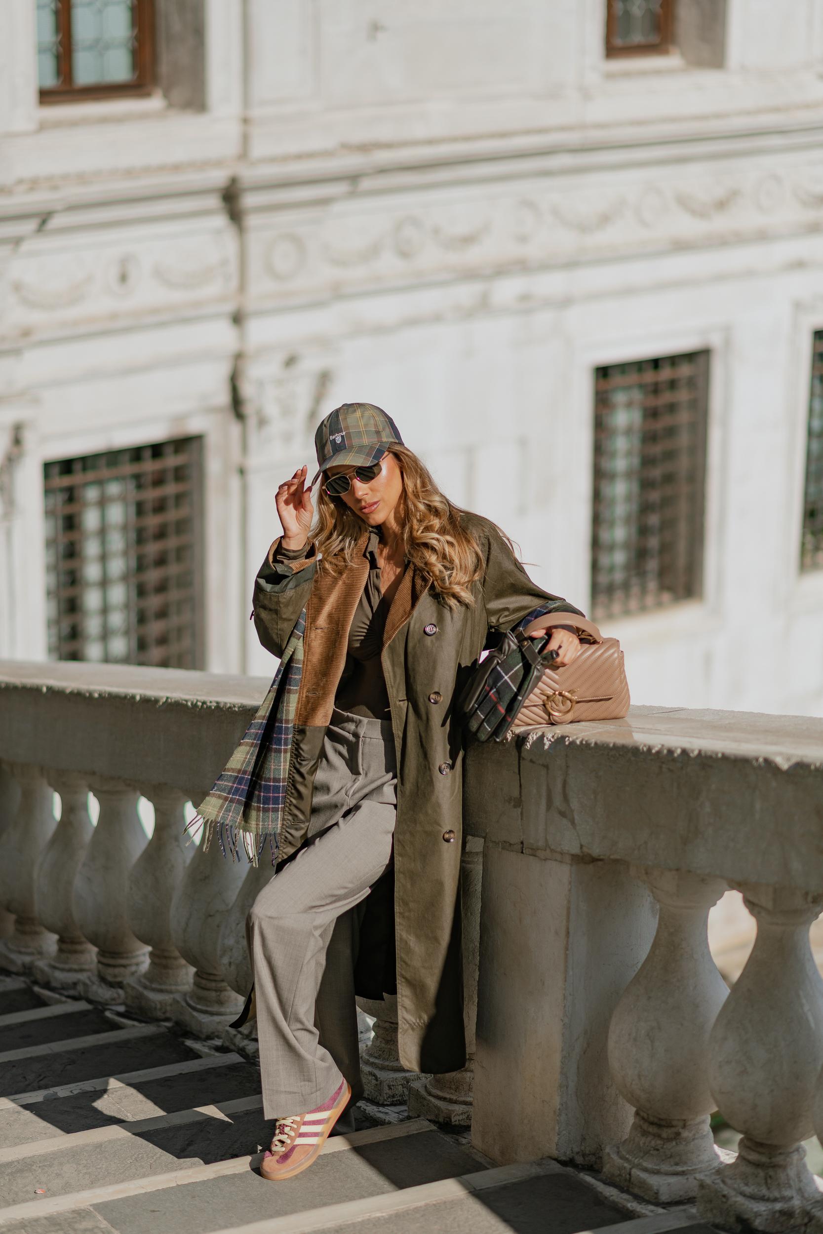 BARBOUR Trench cerato Brackley verde oliva da donna 242 - LWX1399 LWX SN91 BARBOUR 