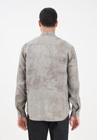 YES LONDON Camicia a manica lunga grigia da uomo con effetto marmorizzato XCM7214 AV YES LONDON 