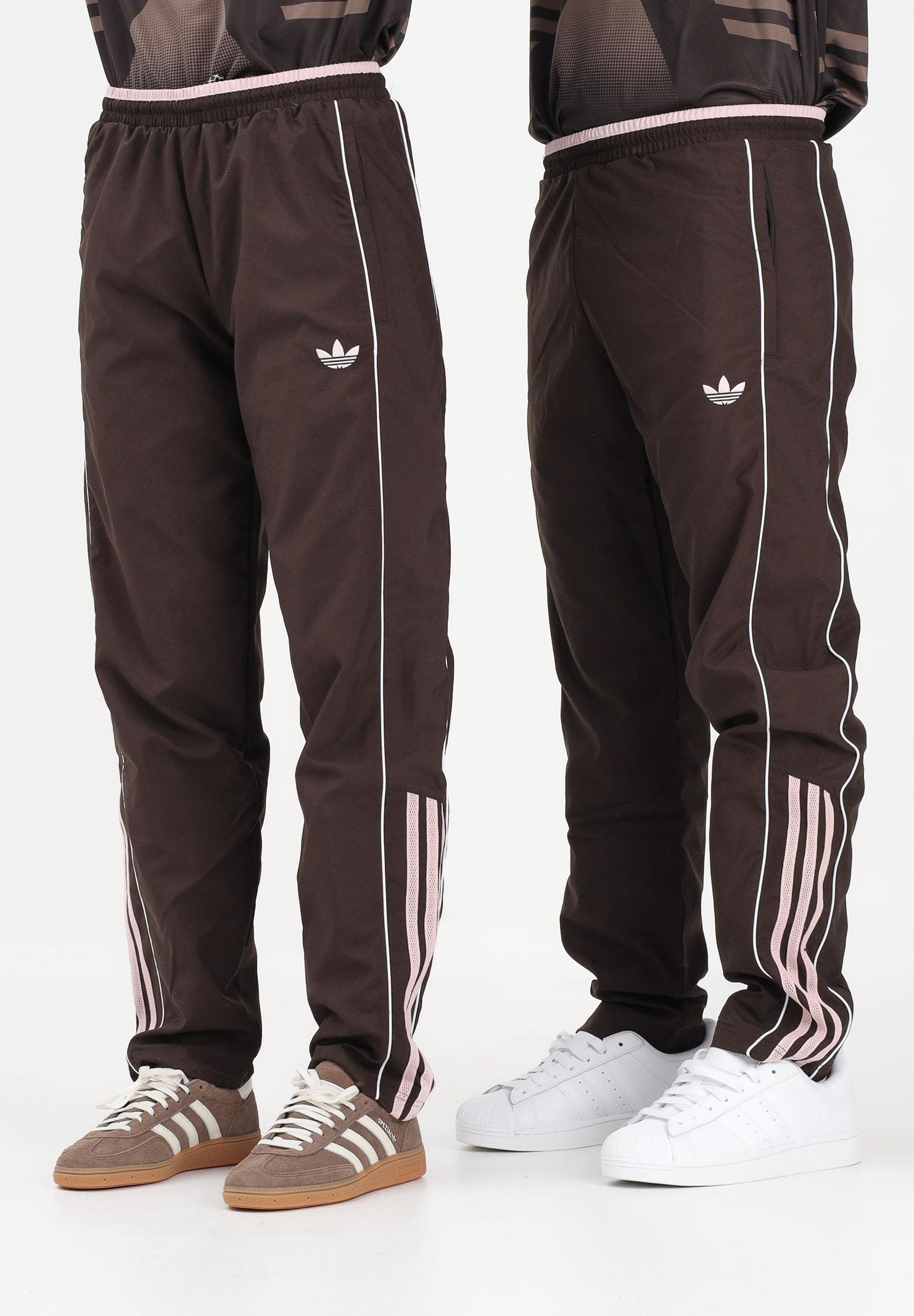 ADIDAS ORIGINALS Pantalone sportivo HALF STRIPES marrone e rosa per uomo e donna KC6441 . ADIDAS ORIGINALS 
