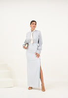 ELISABETTA FRANCHI Camicia a manica lunga celeste da donna con cravatta CA09156E2 EF5 ELISABETTA FRANCHI 