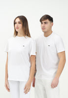 LACOSTE T-shirt a manica corta bianca per uomo e donna con patch logo TH6709 001 LACOSTE 
