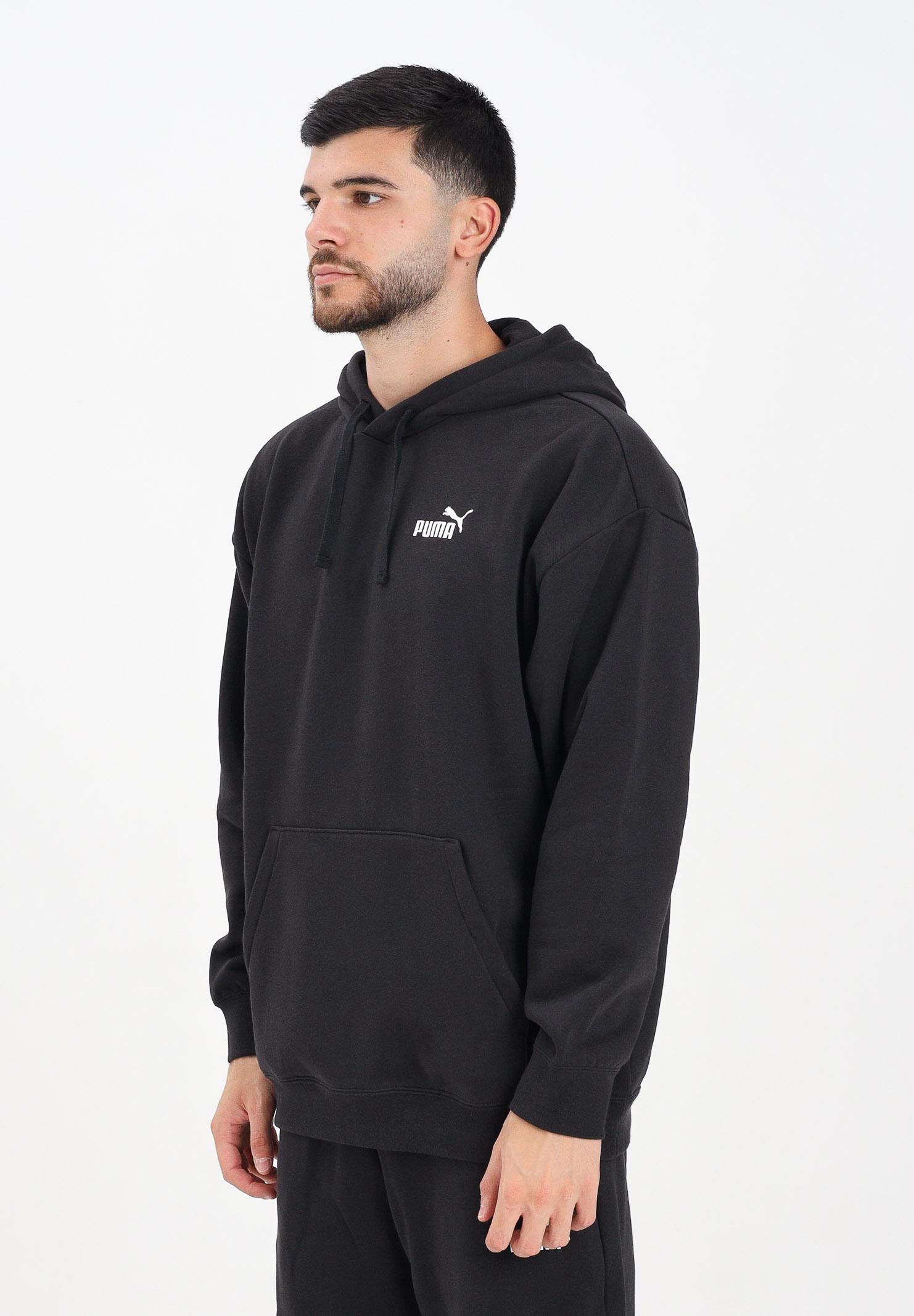 PUMA Felpa con cappuccio Essentials nera da uomo 689152 01 PUMA 