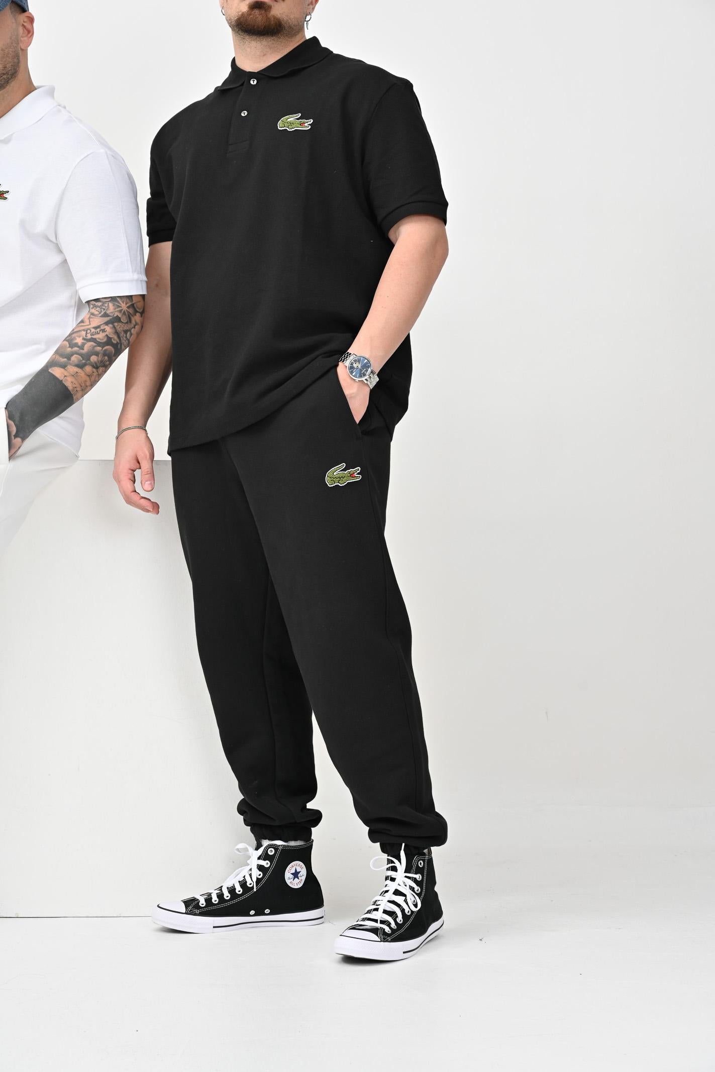 Pantaloni Sportivi Neri Lacoste: Patch Logo Uomo Donna