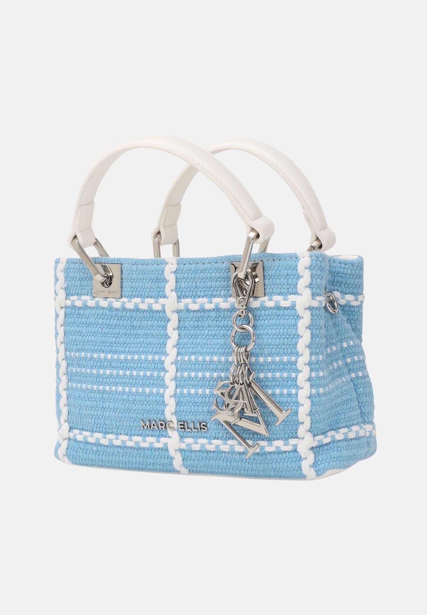 MARC ELLIS Borsa a mano Krissy S Luxe bianca e azzurra da donna KRISSY-S-LUXE ANBL MARC ELLIS 