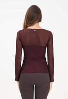 PATRIZIA PEPE Maglia girocollo bordeaux da donna a costine 8K0305K143 M536 PATRIZIA PEPE 