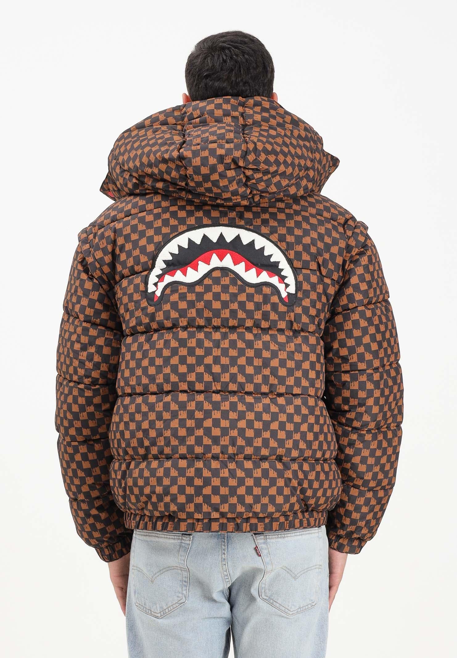 SPRAYGROUND Piumino Drip Check marrone per uomo e donna SP748BRW  SPRAYGROUND 