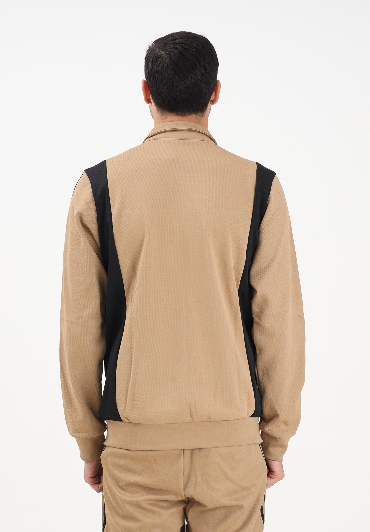 ADIDAS ORIGINALS Felpa con zip Adicolor Panel beige e nera da uomo JY1427 . ADIDAS ORIGINALS 