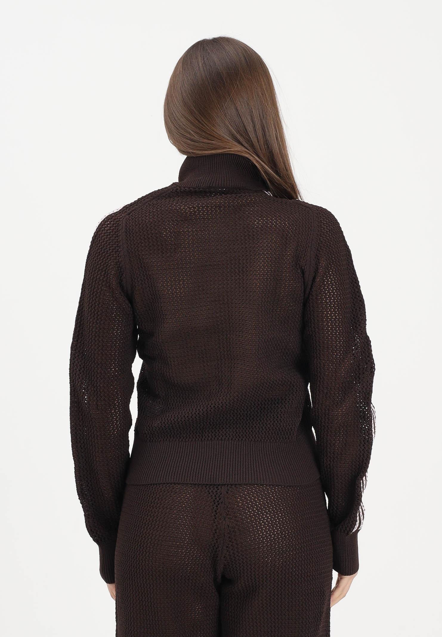 ADIDAS ORIGINALS Cardigan KNITTED CROCHET FIREBIRD marrone da donna KE0202 . ADIDAS ORIGINALS 