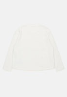 Maglione girocollo panna per donna e bambina con logo in maglia intarsiata M60705MM03G M6101 MAISON MARGIELA 
