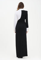 ELISABETTA FRANCHI Abito lungo nero e bianco da donna con dettagli camicia ABR0557E2 222 ELISABETTA FRANCHI 