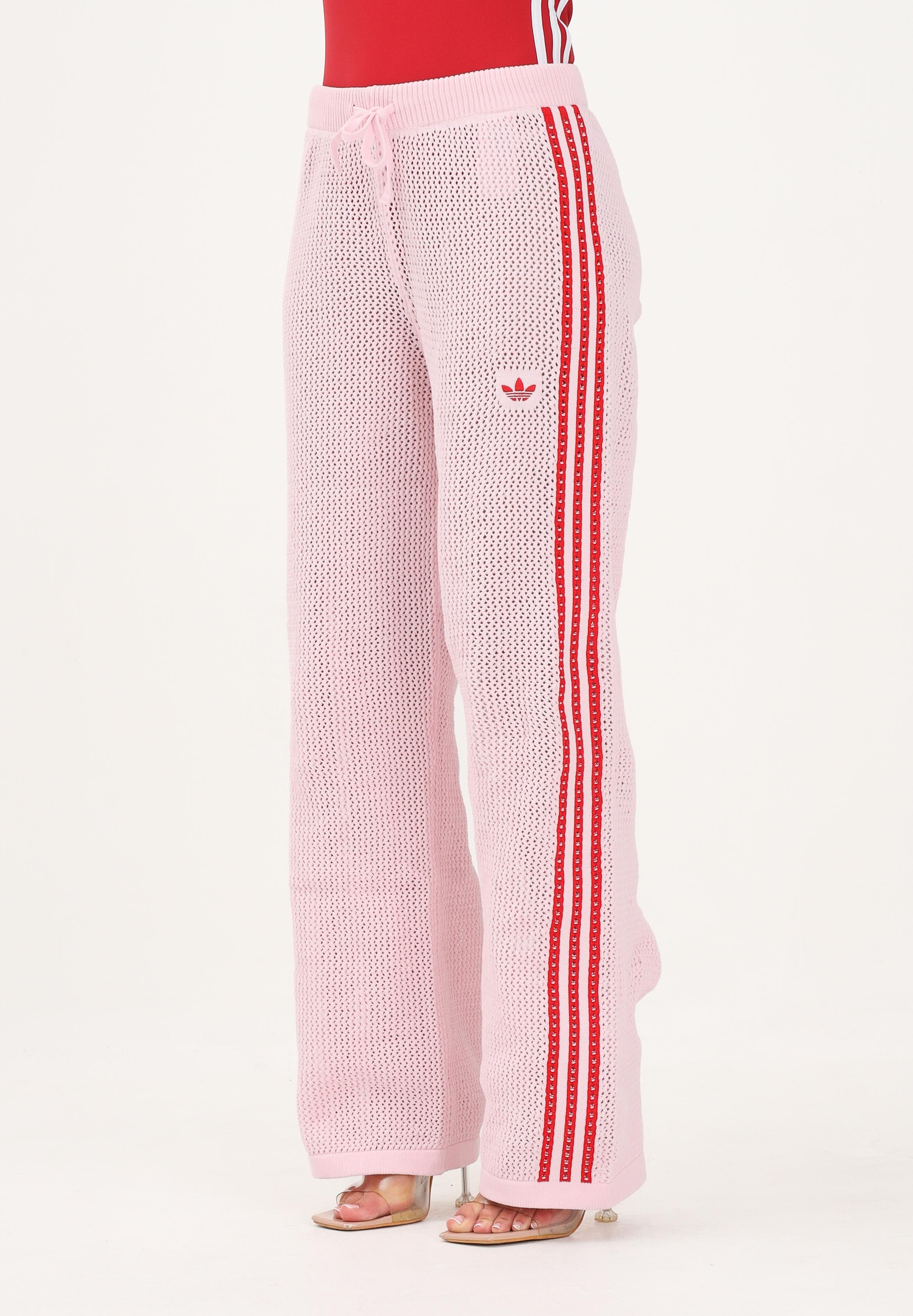 ADIDAS ORIGINALS pantaloni sportivi Firebird Knitted Crochet Track Pants clpink/red rosa donna. KQ6659 . ADIDAS ORIGINALS 