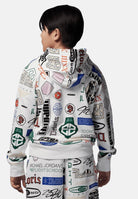 JORDAN Felpa con cappuccio French Terry Printed bianca da bambino 95D741 782 JORDAN 