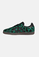 ADIDAS ORIGINALS Sneakers SAMBA verdi per uomo e donna con stampa leopardata HQ9374 . ADIDAS ORIGINALS 