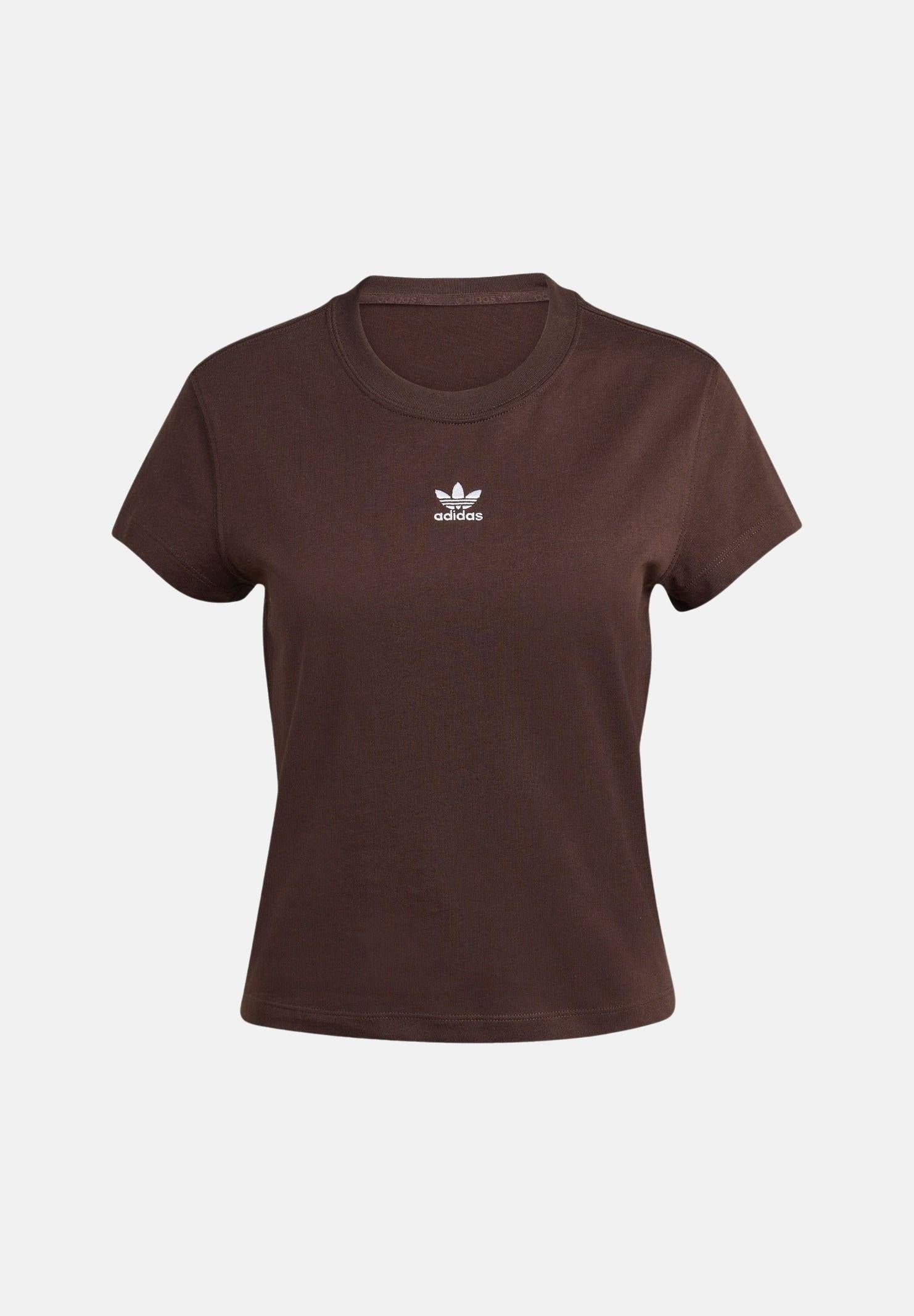 ADIDAS ORIGINALS T-shirt a manica corta Essentials marrone da donna KD1354 . ADIDAS ORIGINALS 