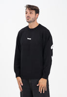 DISCLAIMER Maglioncino girocollo nero da uomo con stampa logo 25IDS55116 NEBI DISCLAIMER 